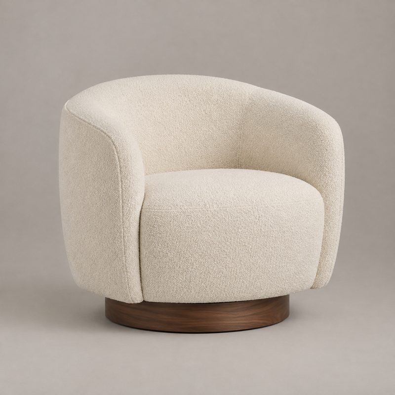 Boucle Swivel Chair