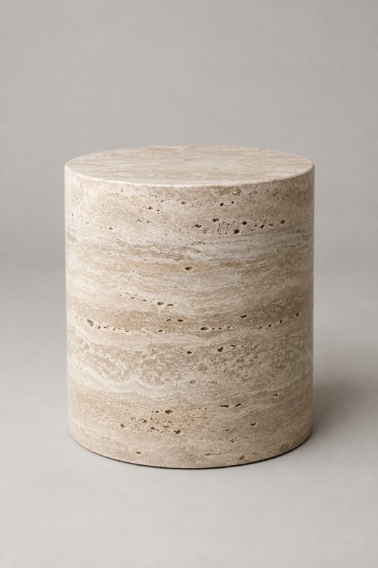 Travertine Side Table